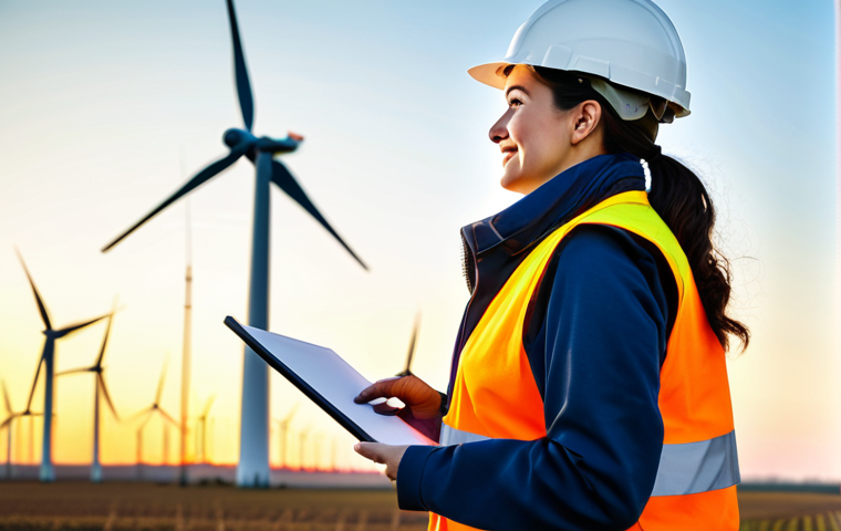 녹색산업에서 연봉 협상 잘하는 법 - **
"A professional female environmental engineer in a hard hat and safety vest, fully clothed in ap...